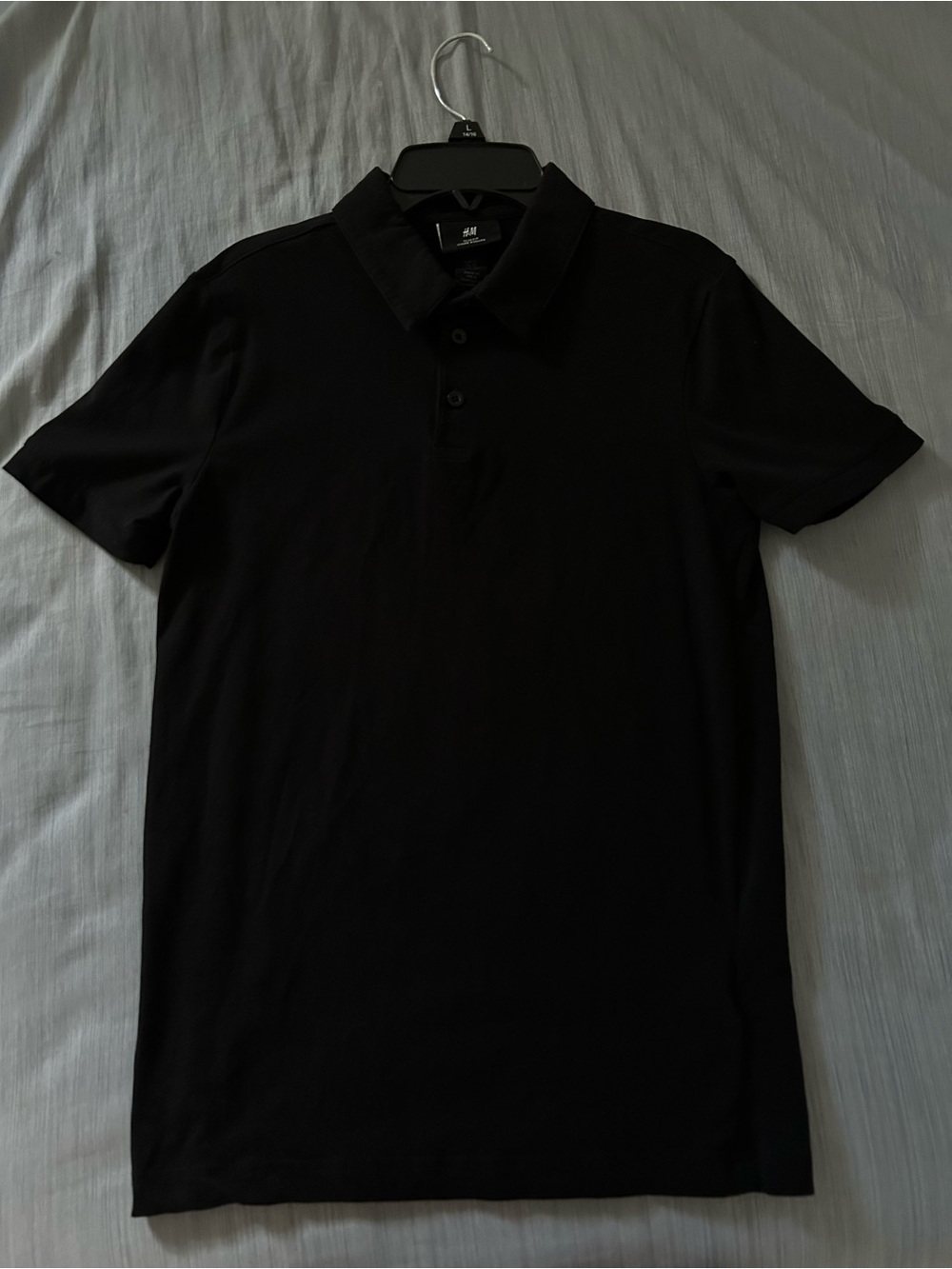 H&M Men's Black Polo with Classic Collar